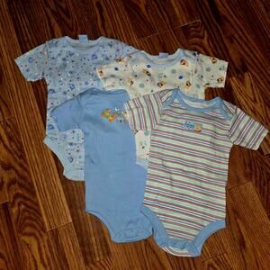 Y2K Disney Baby Boy Disney Winnie The Pooh Bodysuit Set 0-3 NEW